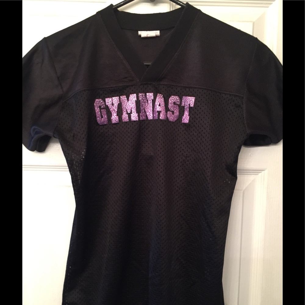 Black and purple gymnast jersey