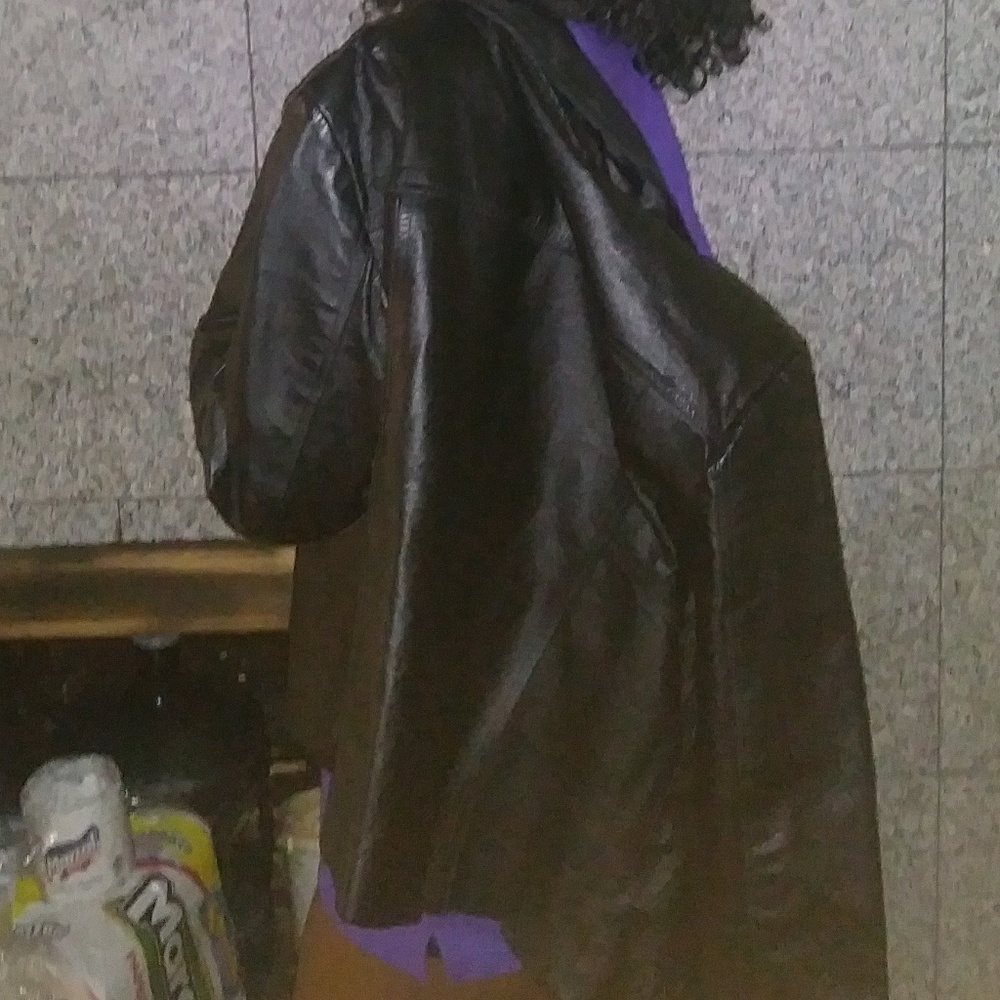 Black leather jacket