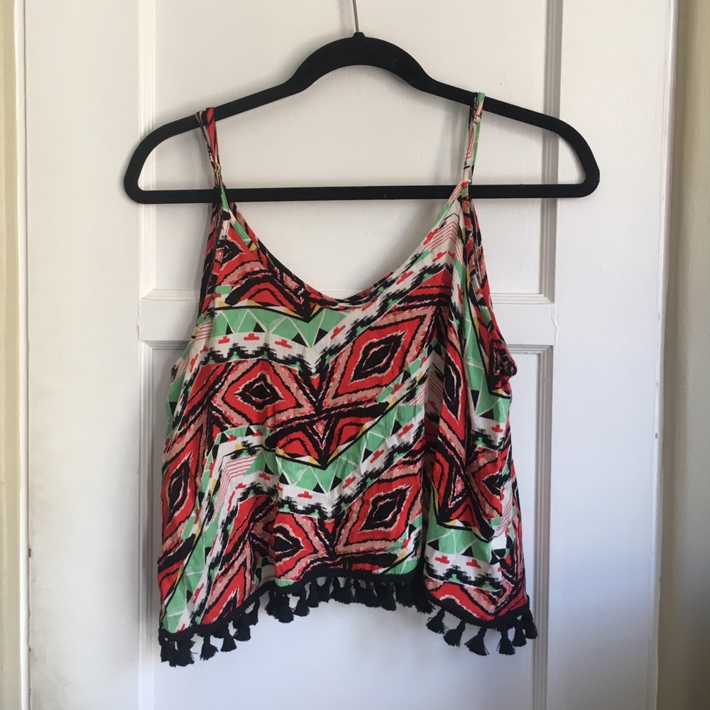Never-Worn Crop Tank Top with Tasseled Fringe