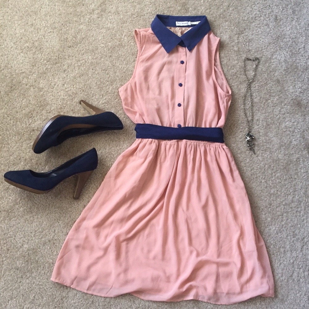 Blu pepper vintage style pink and blue dress.