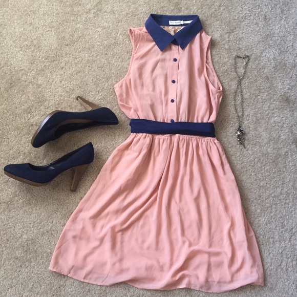 Blu pepper vintage style pink and blue dress. - Picture 1 of 5
