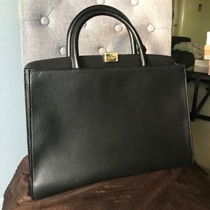 Kate Spade blk leather & gold top handle LIKE NEW!