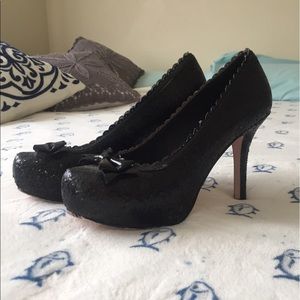 Sparkly black high heels