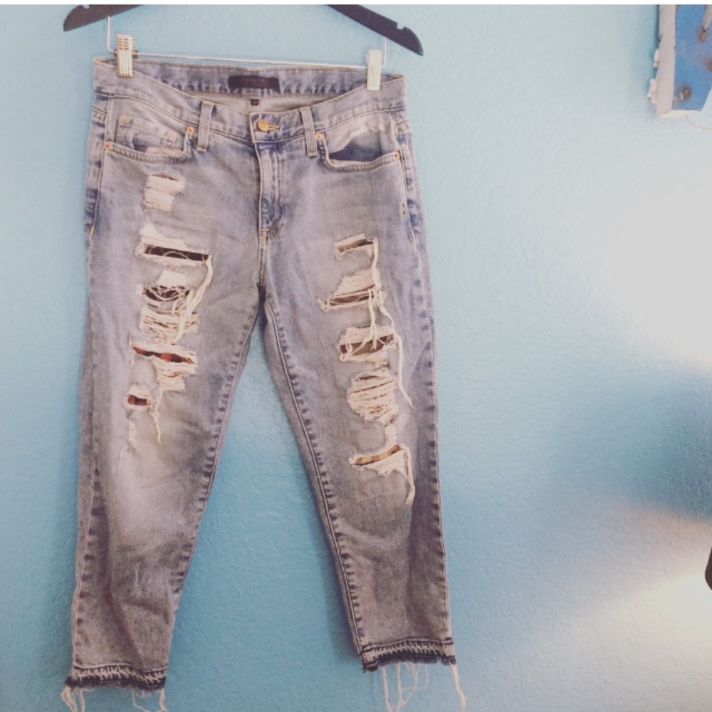 Fashion forward beach cropped jeans