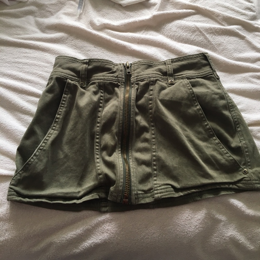Army green free people skirt