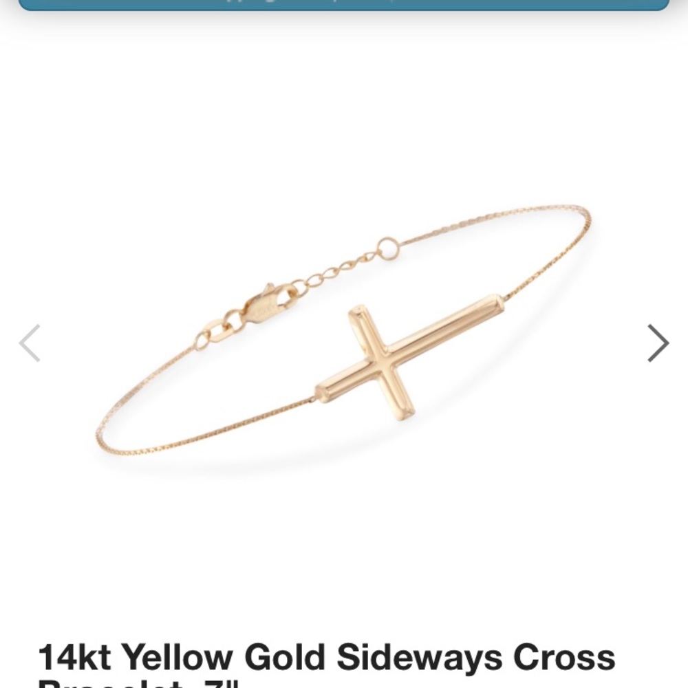 14k Gold Ross Simons "Sideways" Cross Bracelet