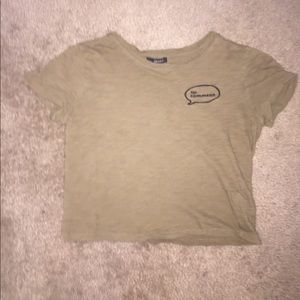 Cute green crop top with "no comment "