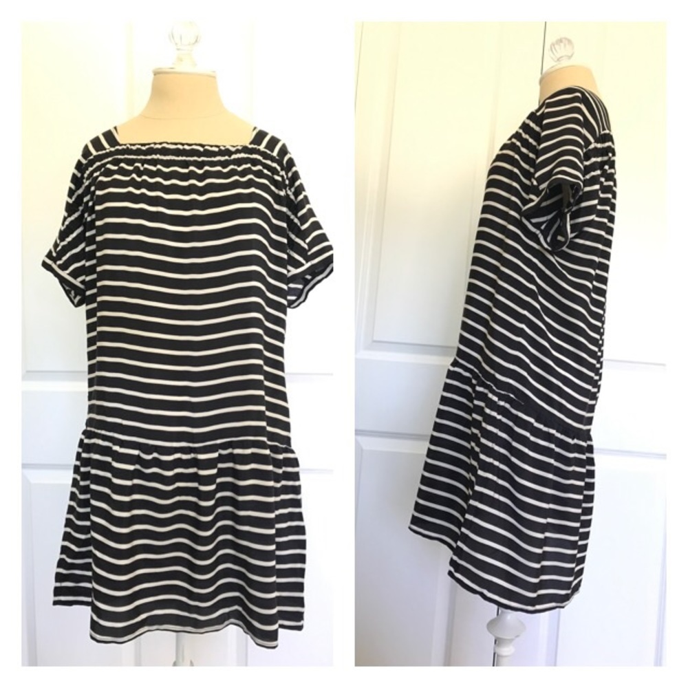 *SOLD* J Crew 100% Silk Striped Dress