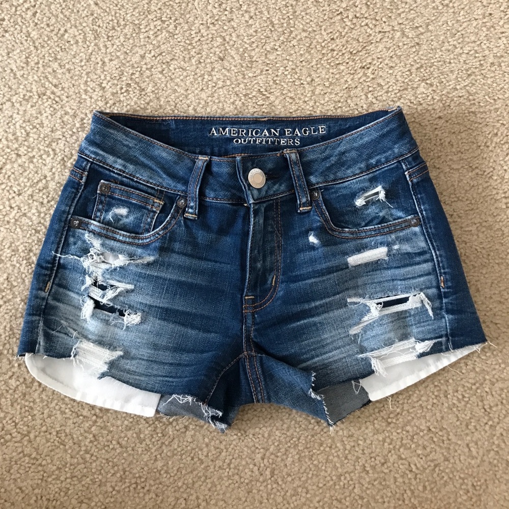AEO shortie jean shorts