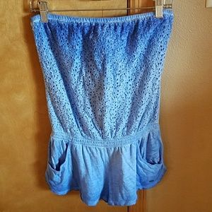 Hollister Blue Strapless Romper NWOT Size M