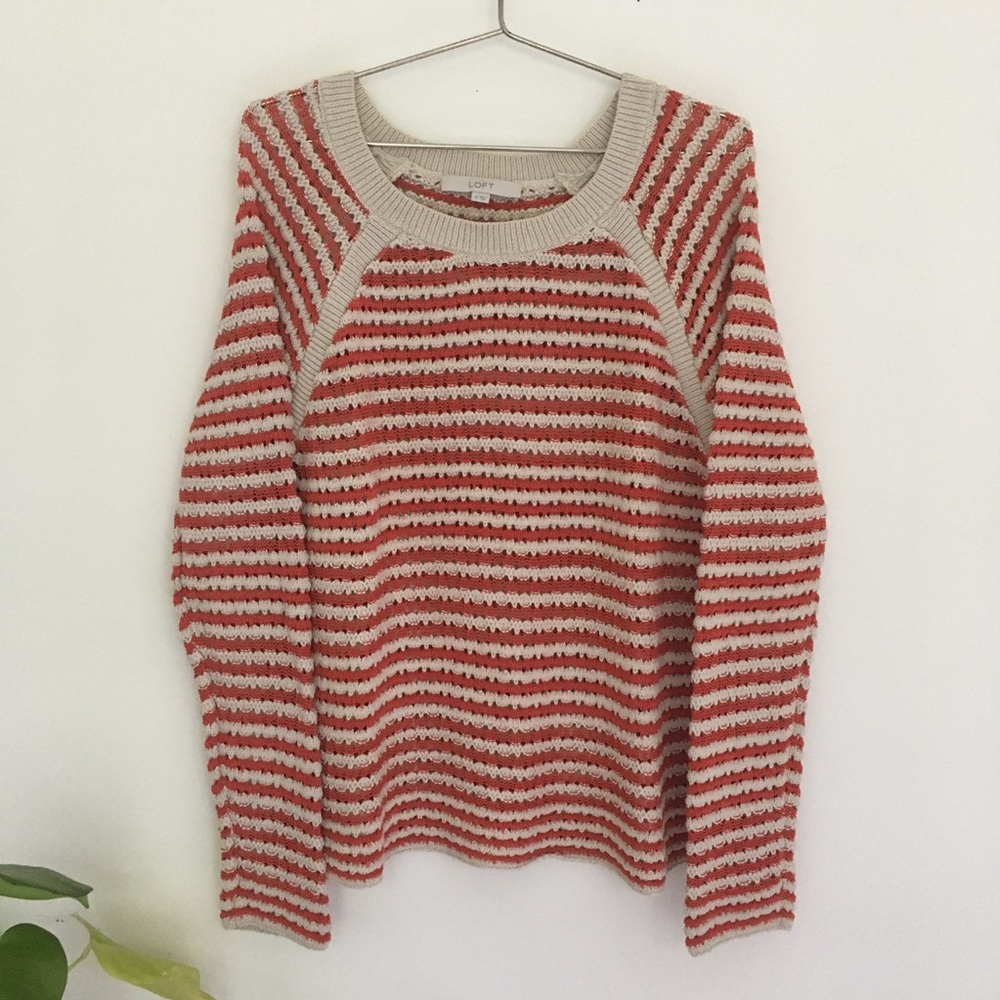 Striped Cotton Blend Sweater