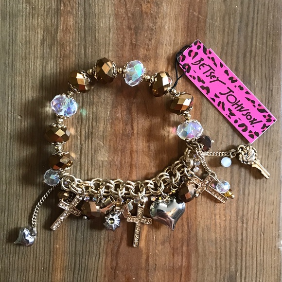 Betsey Johnson Jewelry - Betsey Johnson Charm Bracelet - key-cross-heart