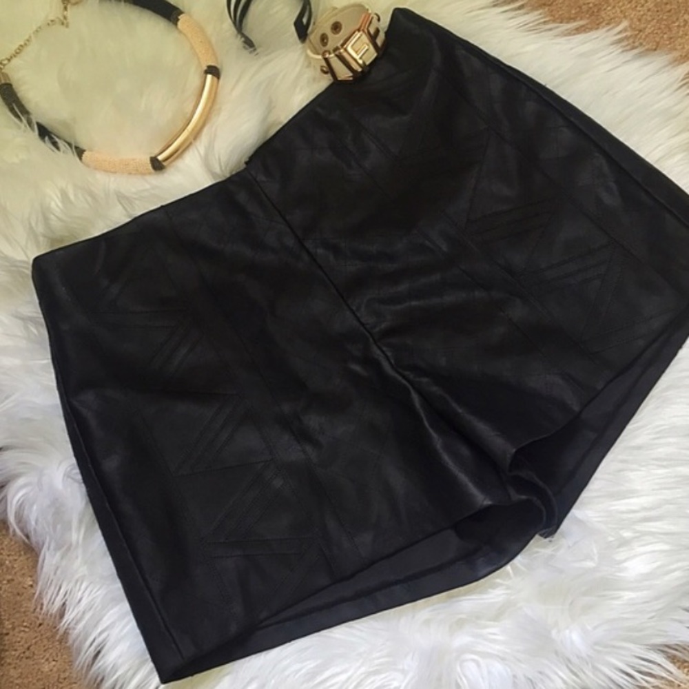 Leather shorts