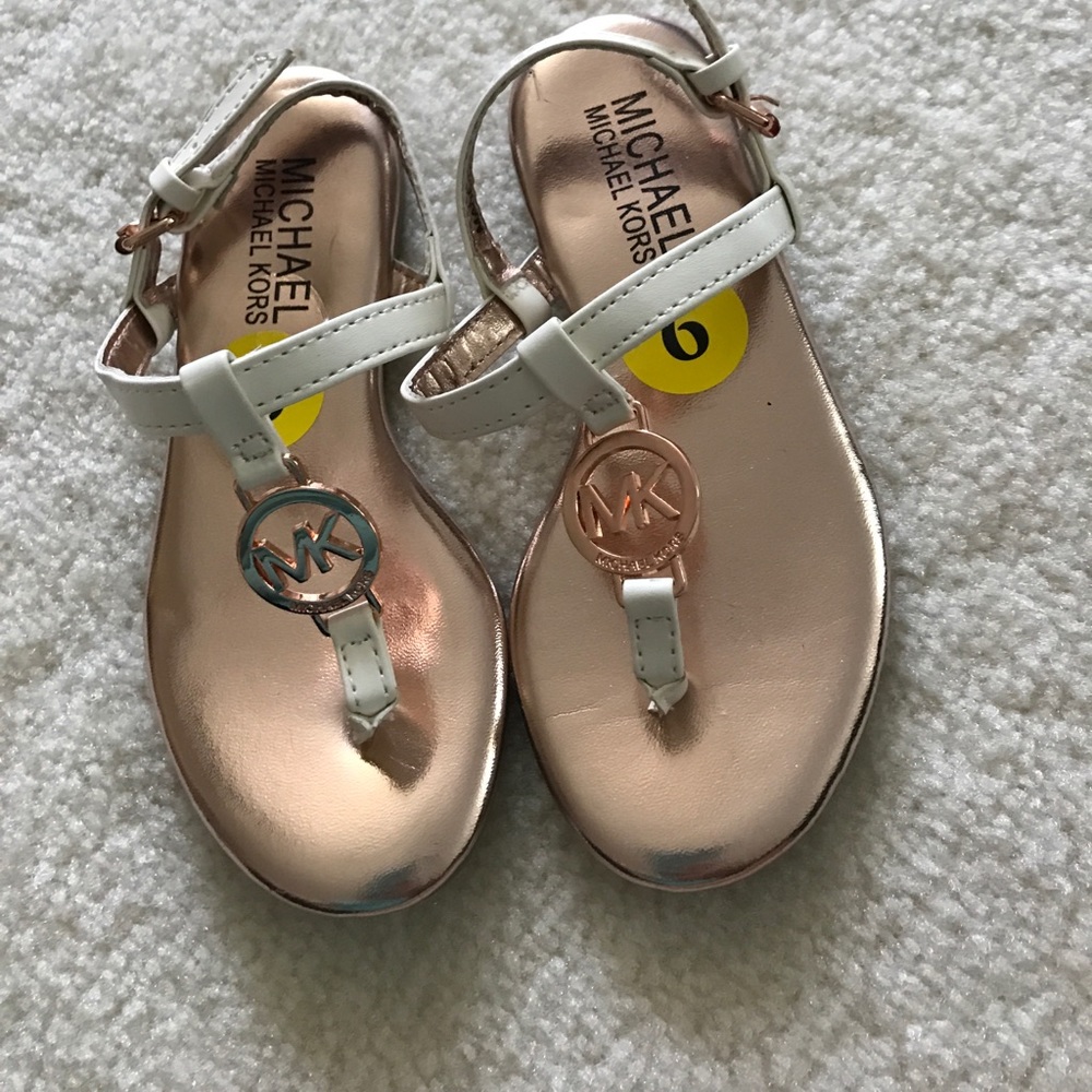 Michael Kors Girls Rose Gold Sandals