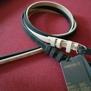 NWT skinny faux suede belts