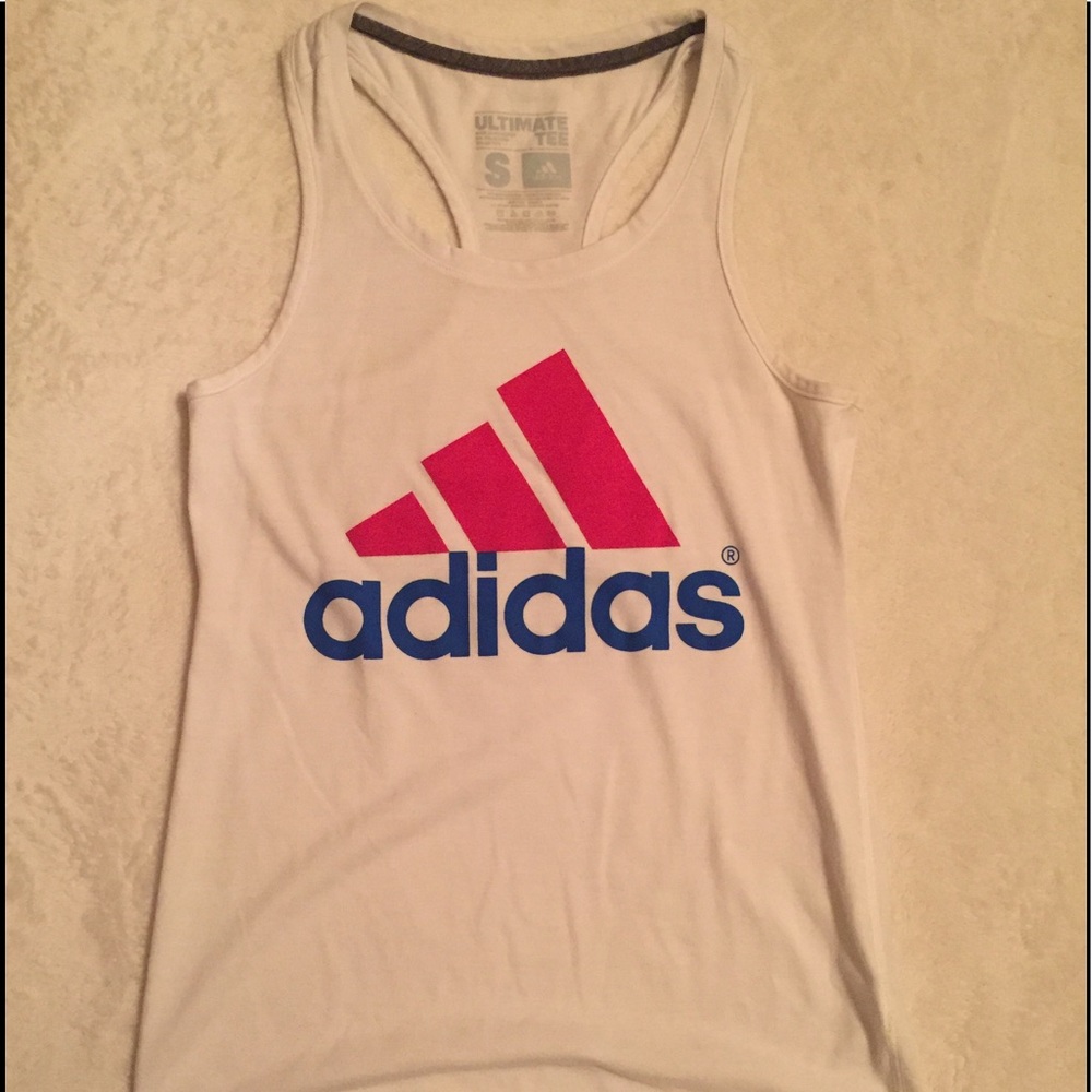 White adidas workout tank top