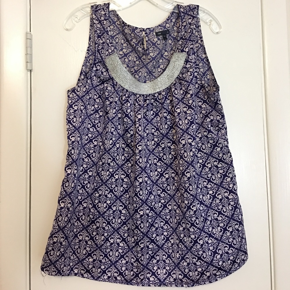 Tank Top with Sparkled Rim