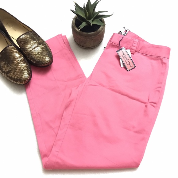 Vineyard Vines Pants - VINEYARD VINES Capri Chino Pants Sunset Pink