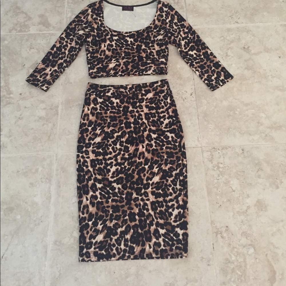 Leopard Print Two Piece Set, Size: Small - image 3
