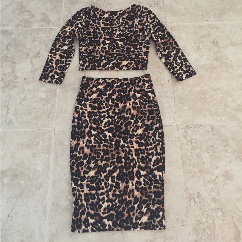 Leopard Print Two Piece Set, Size: Small - image 4