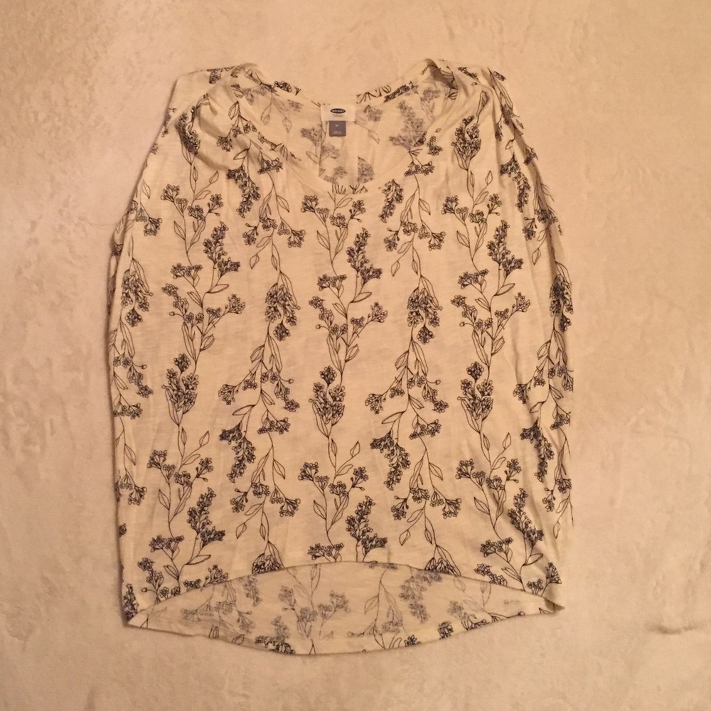 Off white floral pin blouse - Old Navy