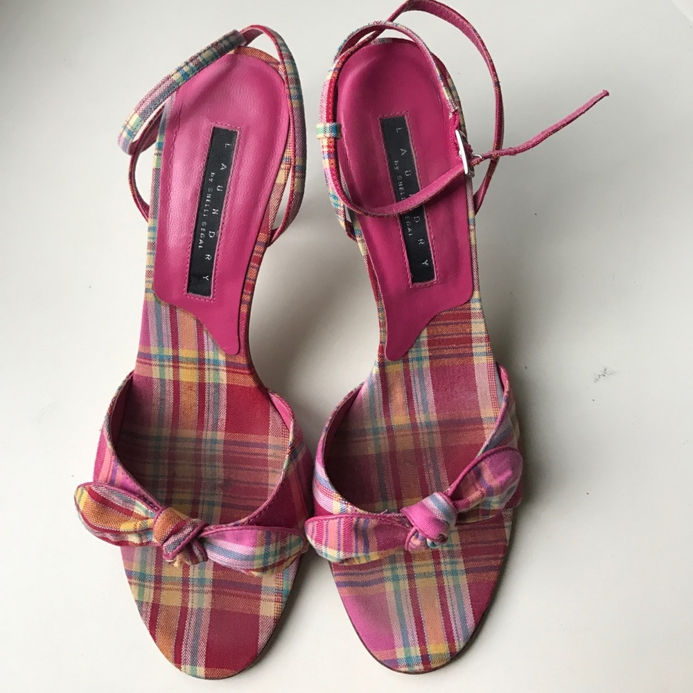Laundry by Shelli Segal pink plaid shoes