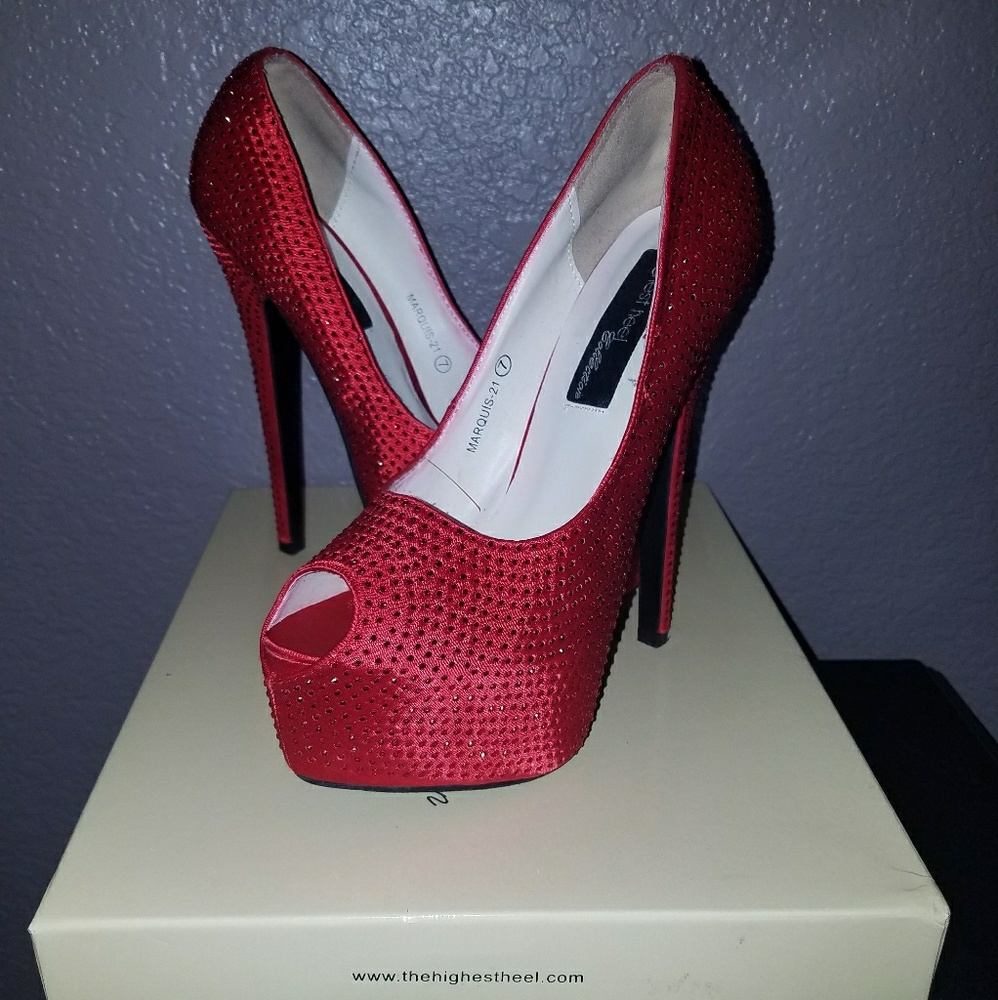 Red and gemmed heels! Like New in great condition.