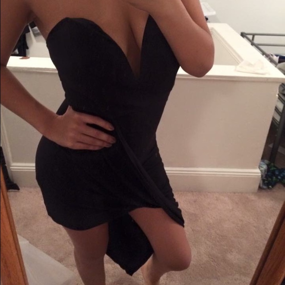 Black high-low dress