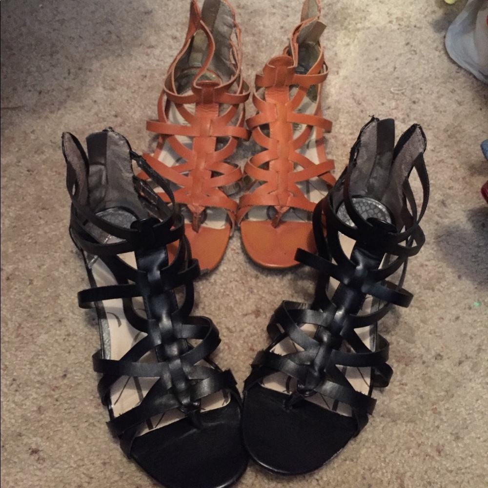 2 Pairs of Soft-Leather Gladiator Sandals