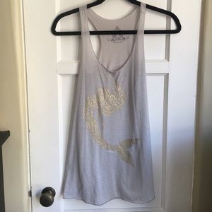 Gray Tank Top with Gold Mermaid