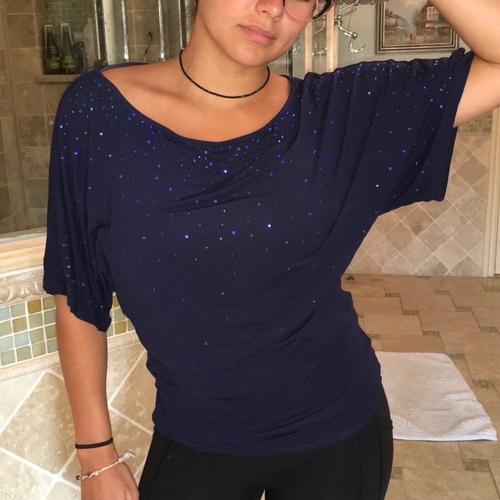 Michael Stars Navy Sparkle Tee
