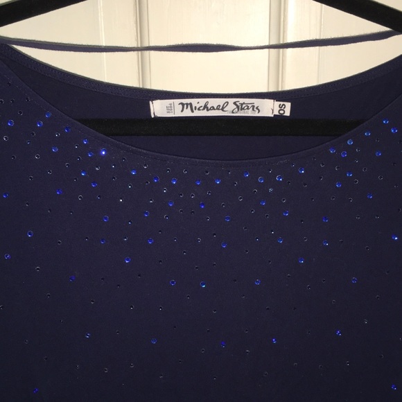 Michael Stars Navy Sparkle Tee - Picture 5 of 7