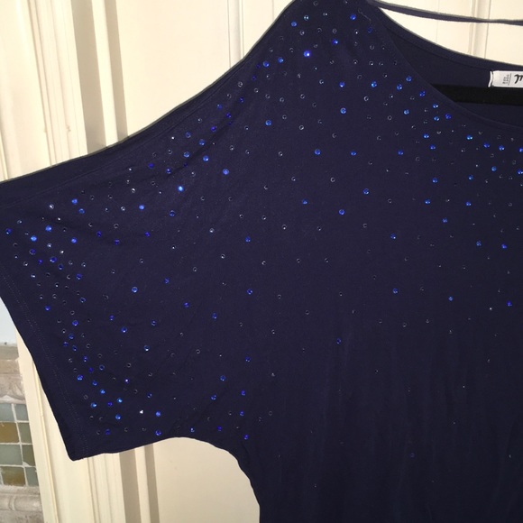 Michael Stars Navy Sparkle Tee - Picture 6 of 7