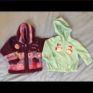 Lot baby girl jackets 12-24 mo Warm Fall Winter