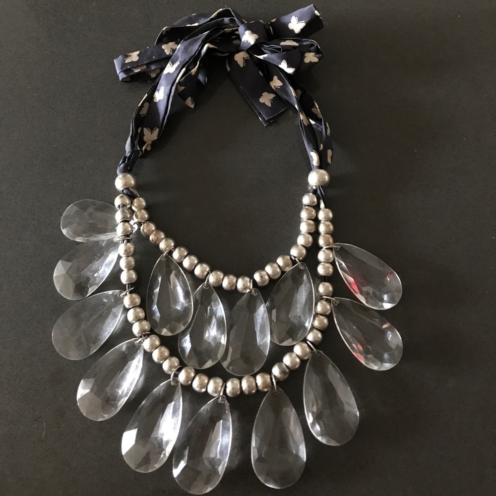 Anthroplogie crystal double strand necklace