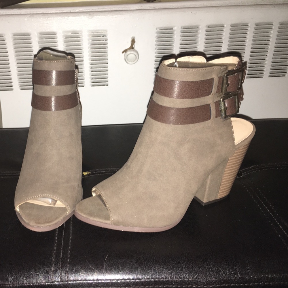 Open toe booties