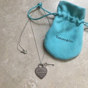 Tiffany & Co heart necklace with key