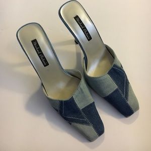 Michael Antonio Mule Two-Tone Denim Heels