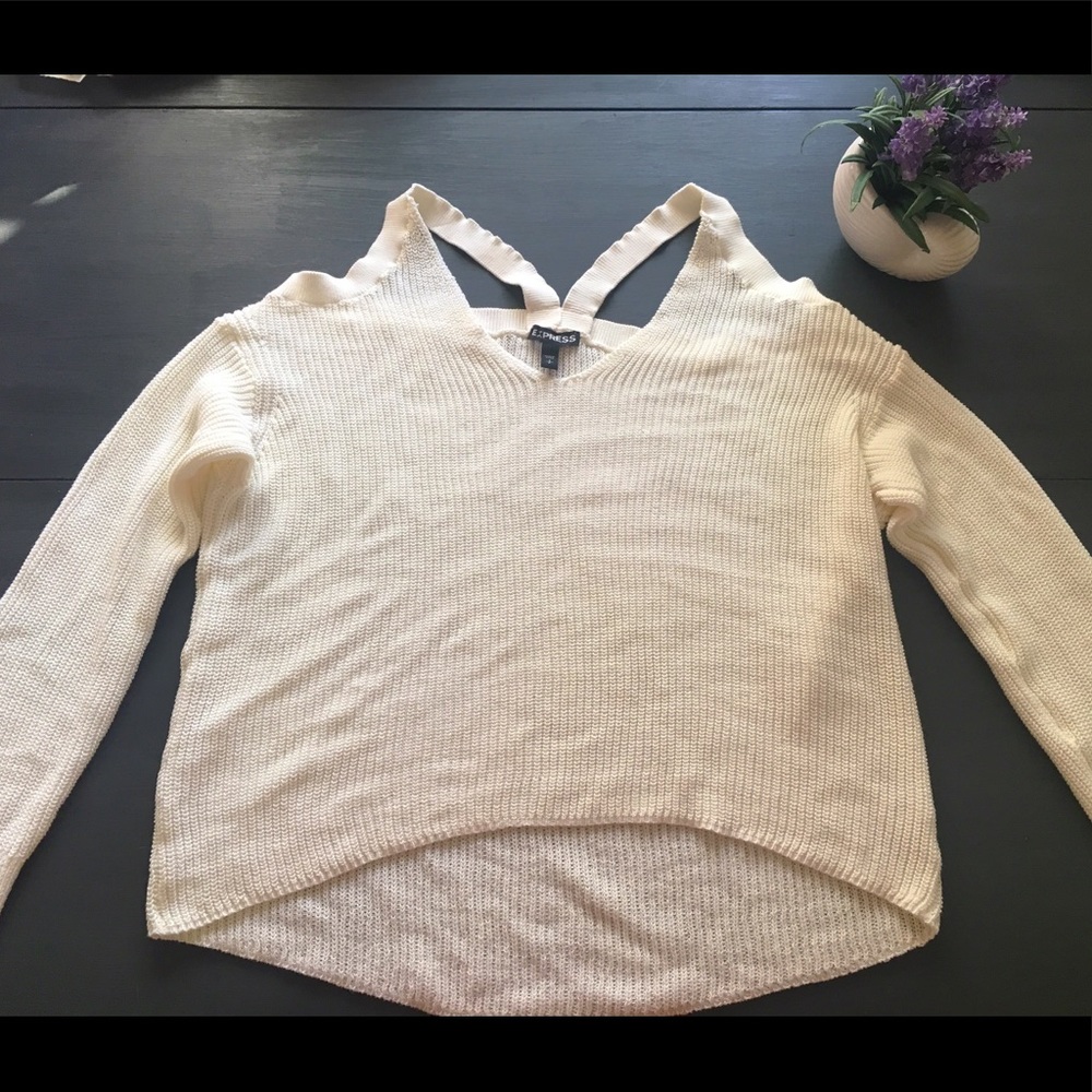 Off-the-shoulder knit shirt by Express