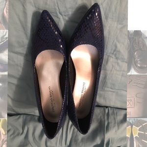 Blue Snakeskin Heels - 8 Wide