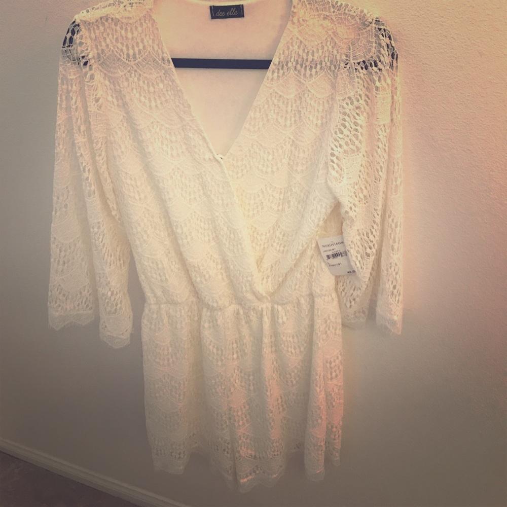 Cream lace romper