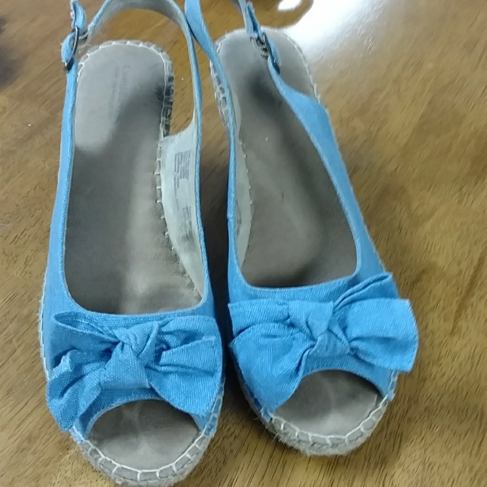 Croft and Barrow blue wedge shoes