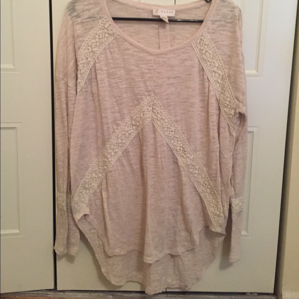 Cream long sleeve shirt