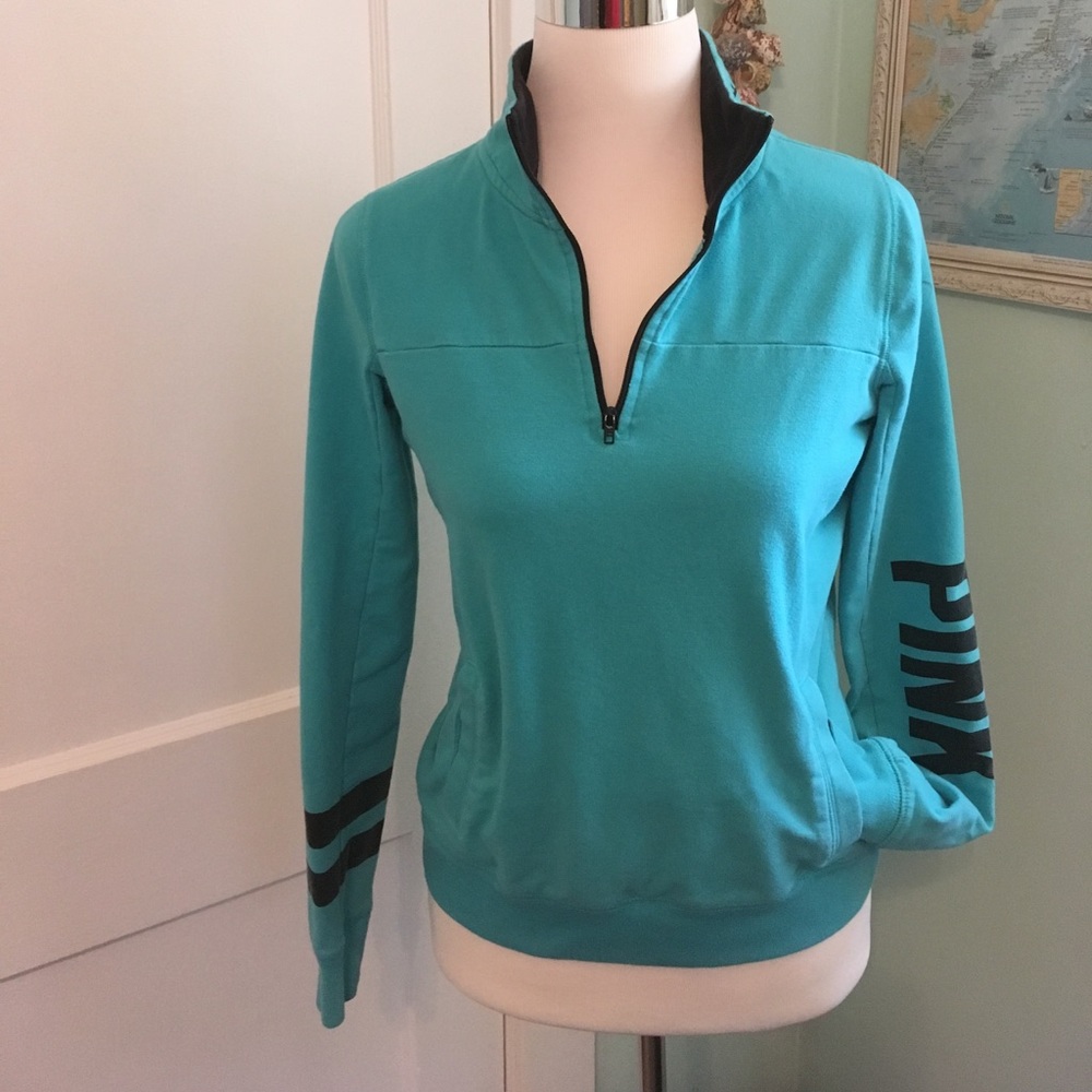 Pink pullover zip top