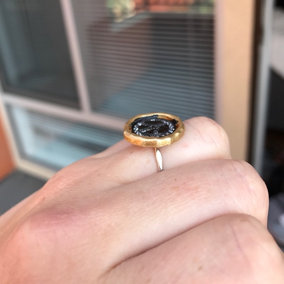 Peace Sign gold plated Ring - Picture 3 of 8