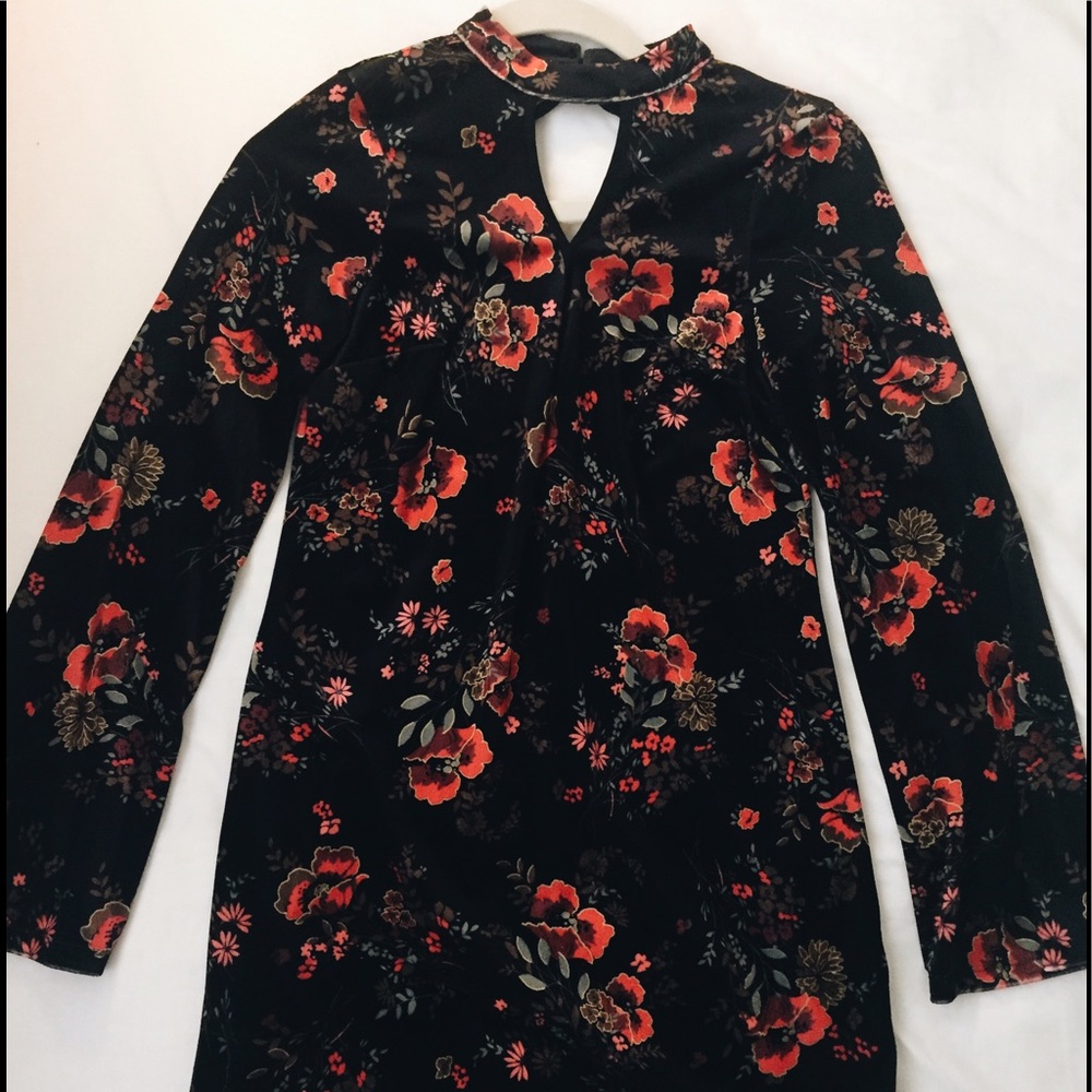 Floral Flowy Dress with Deep V