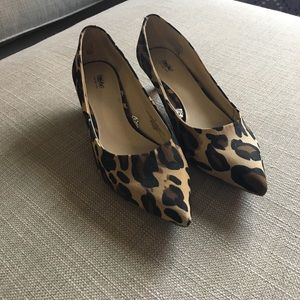 Leopard print kitten heels