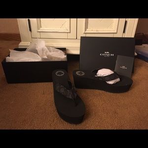 Authentic Coach wedge flip flops! Brand new!