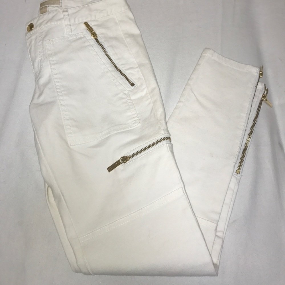 White  Michael Kors denim with zippers