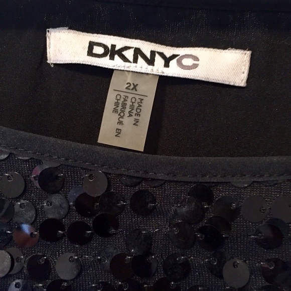 Gorgeous Black Sequin DKNY Cocktail Dress 2X 💖✨👗 - Picture 3 of 8